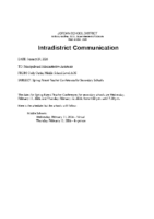 Middle School Spring PTC