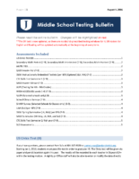 Middle School Testing Bulletin 2016