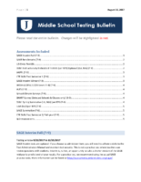 Middle School Testing Bulletin – August 2017