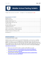 Middle School Testing Bulletin – May 2017