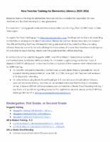 New Teacher ELA Training Dates for 2025-2026