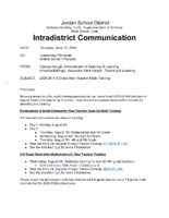 New Teacher Math Training