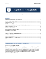 November 2017 High School Testing Bulletin