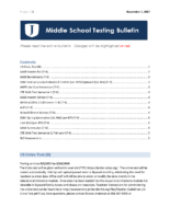 November 2017 Middle School Testing Bulletin