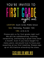 November-First Grade Night Out Invite