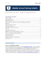 October 2017 Middle School Testing Bulletin