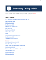 October 2018 Elementary Testing Bulletin