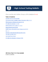 October 2018 High School Testing Bulletin