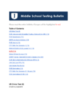 October 2018 Middle School Testing Bulletin