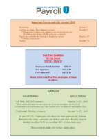 October 2019 Payroll Information
