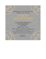 Parent Orientation Invitation