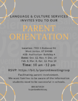 Parent Orientation Meetings Flyer