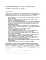 Parking Lot Duty Guidelines for Elementary Schools 2025