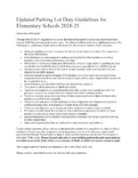 Parking Lot Duty Guidelines for Elementary Schools 2025