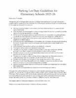 Parking Lot Duty Guidelines for Elementary Schools 2025