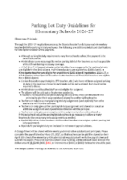Parking Lot Duty Guidelines for Elementary Schools 2026