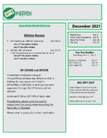 Payroll Information December 2021
