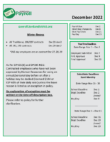 Payroll Information December 2022
