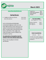 Payroll Information March 2023