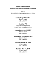 Prof Dev Dates 2017-18