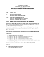 Quarterly School Financial Report for Apr, May, June 2020