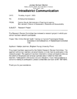 Research Project Approval – Online Mental Health Training