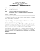 Research Project Approval – Service Provider Collaboration Throughout the IEP Process