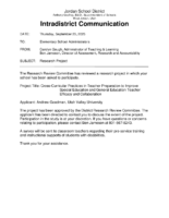 Research Project Approval – Survey on Pre-Service Training and Supports for Students with Disabilities
