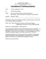 Research Project Approval – Survey on Teacher Collaboration and Efficacy