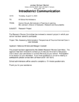 Research Project – Assessing Administrators’ Perspectives of Trauma-Informed Care in Utah Schools