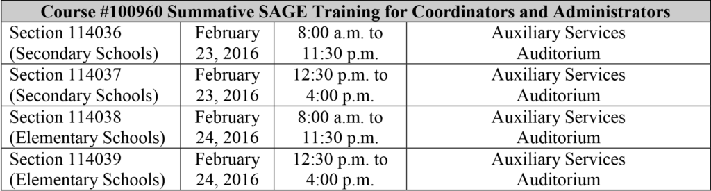 SAGE-Training-Course
