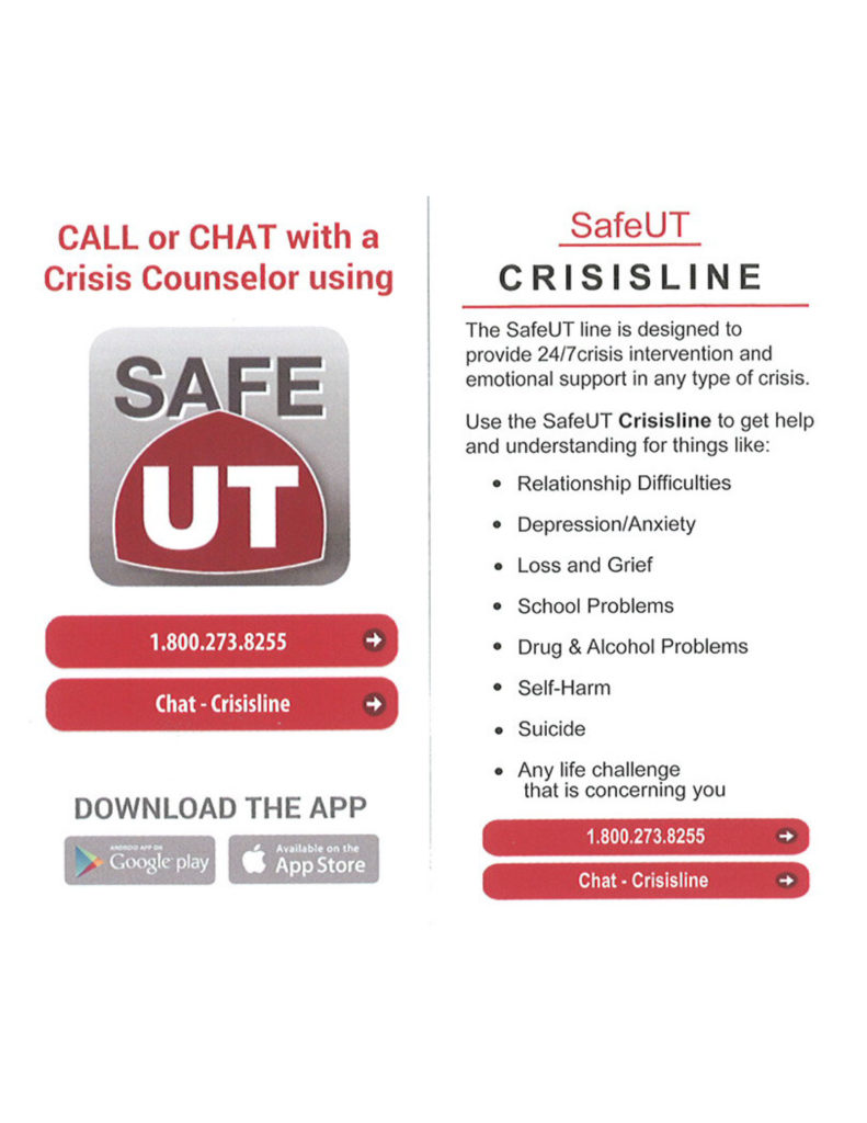 Safe Utah Crisisline - Contact Information