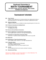 Schedule – 2020 Math Tournament