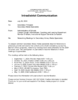 Secondary Library Media Training Dates 2024-25 Revised