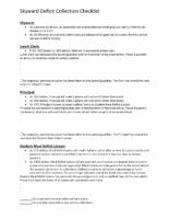 Skyward Deficit Collection Checklist
