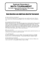 Some Questions you might have about the Tournament