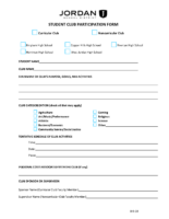 Student Club Participation Form