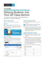 Teachers – Helping Your Students Join Your AP Class Section