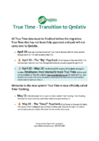 True Time Transition to Qmlativ – Employee Only