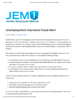 Unemployment Insurance Fraud Alert