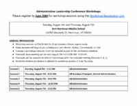 Workshop Program Information